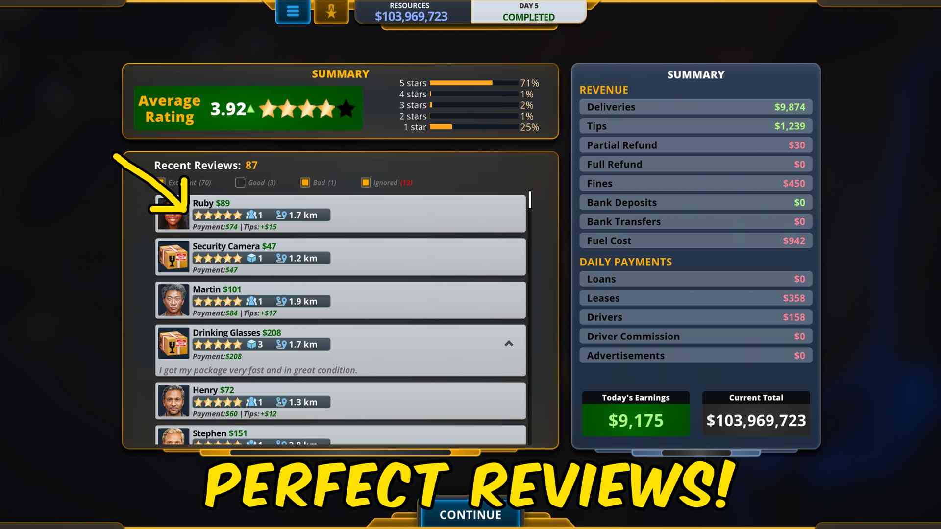 Delivery INC — Perfect Reviews (screenshot 2)